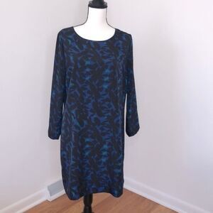J. Crew Gallery Shift Dress, 12, Blue & Black